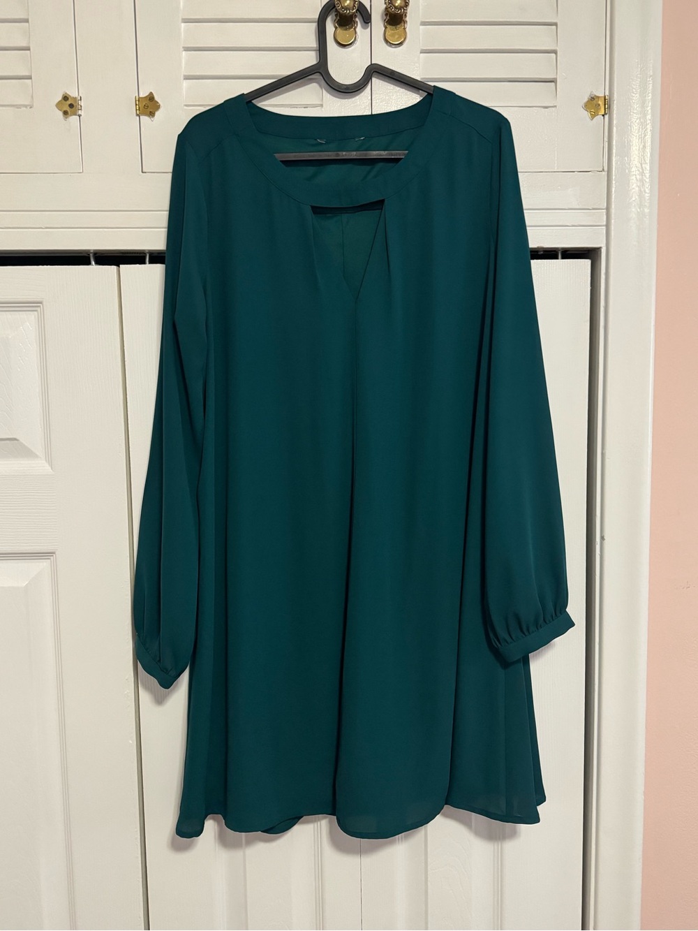 Express Dark Green Long Sleeve Dress